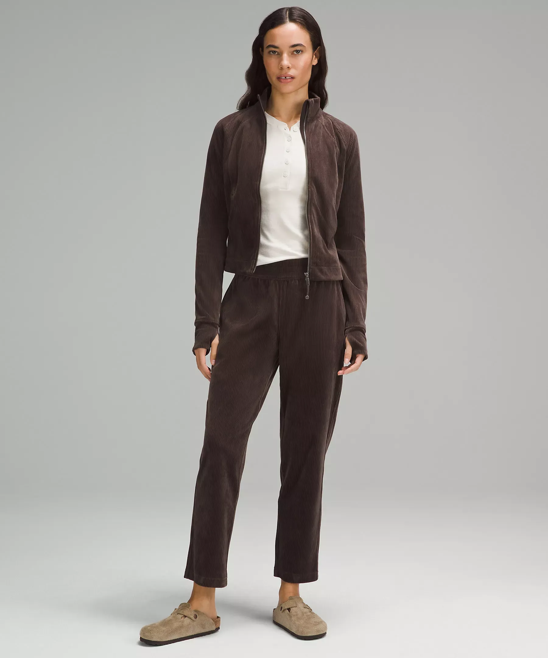 lululemon Scuba Mid-Rise Straight-Leg Pant 7/8 Length Velvet Cord - Lululemon